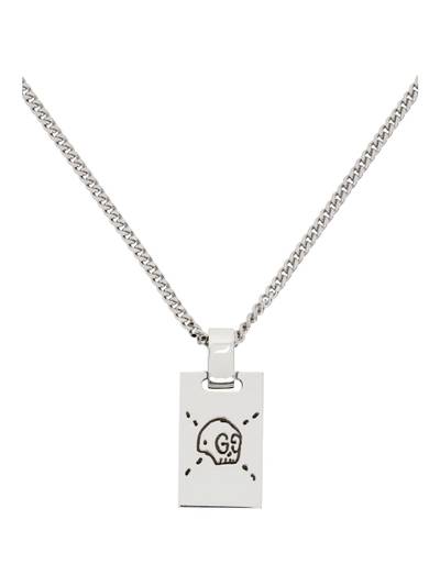 GUCCI Silver Trouble Andrew Edition 'Guccighost' Necklace outlook