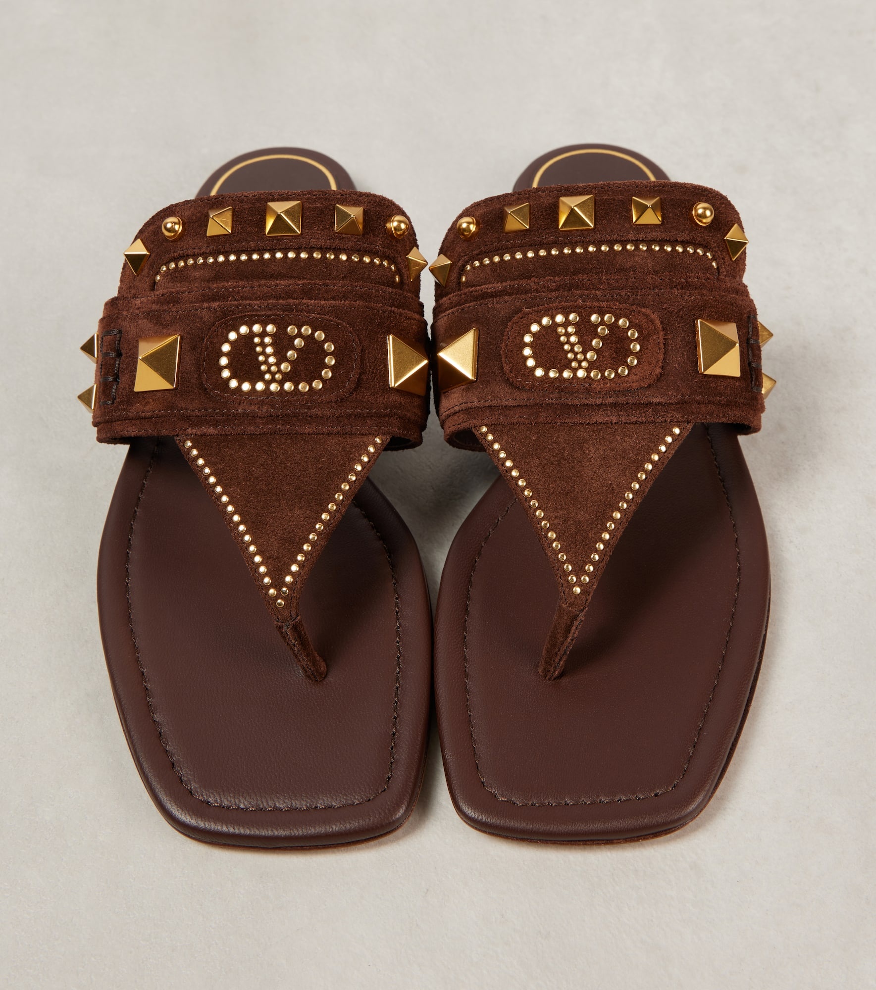 Plaster Caster studded suede thong sandals - 5