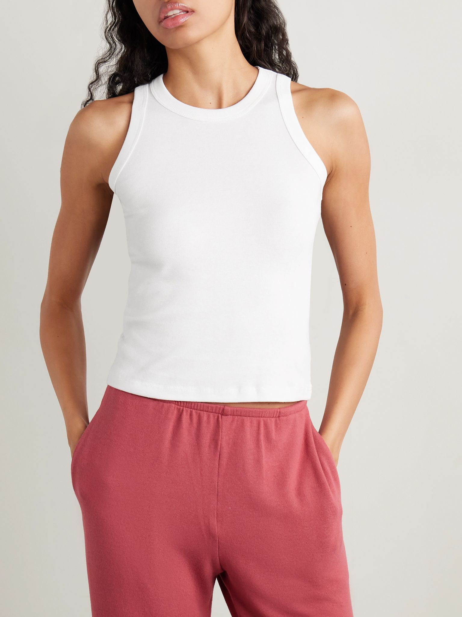 Nando ribbed cotton-jersey tank White - 3