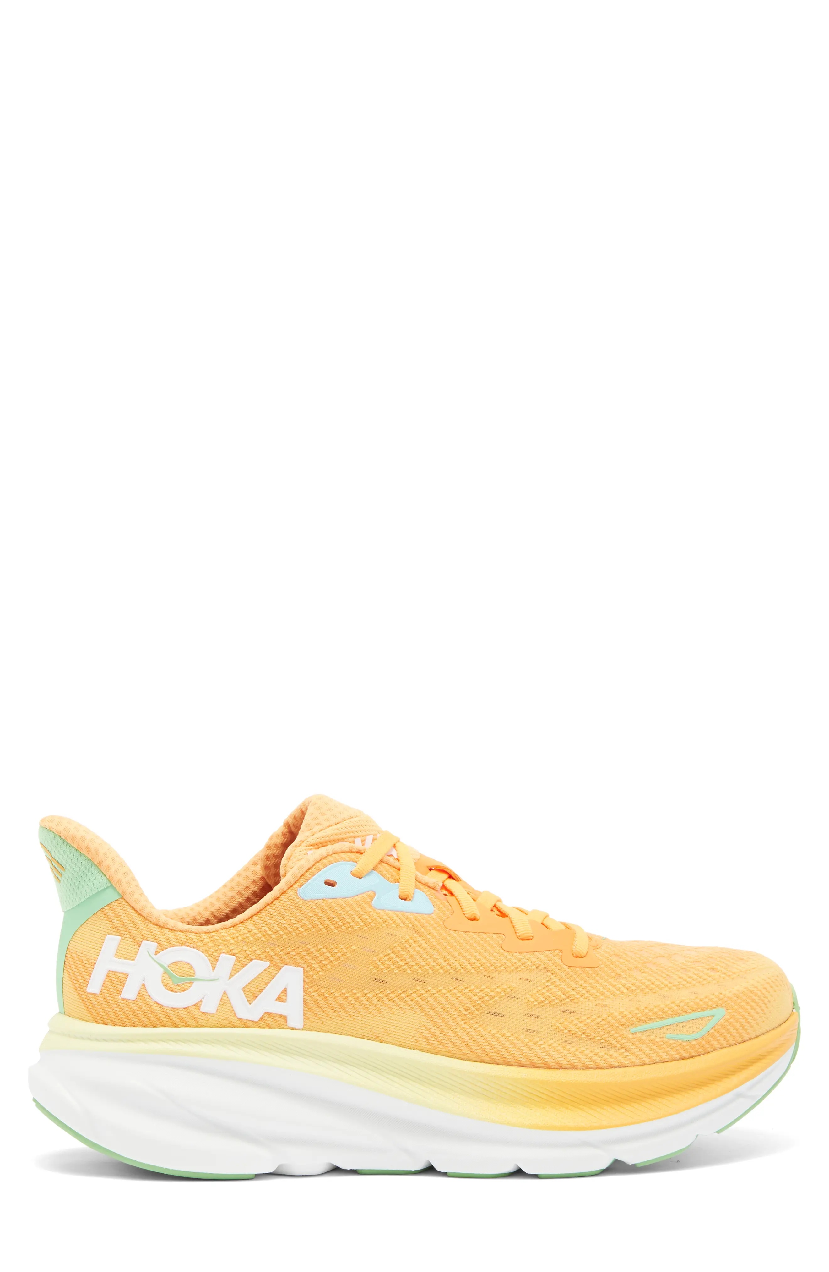 HOKA ONE ONE Clifton 9 Running Shoe in Solar Flare /Sherbet | REVERSIBLE