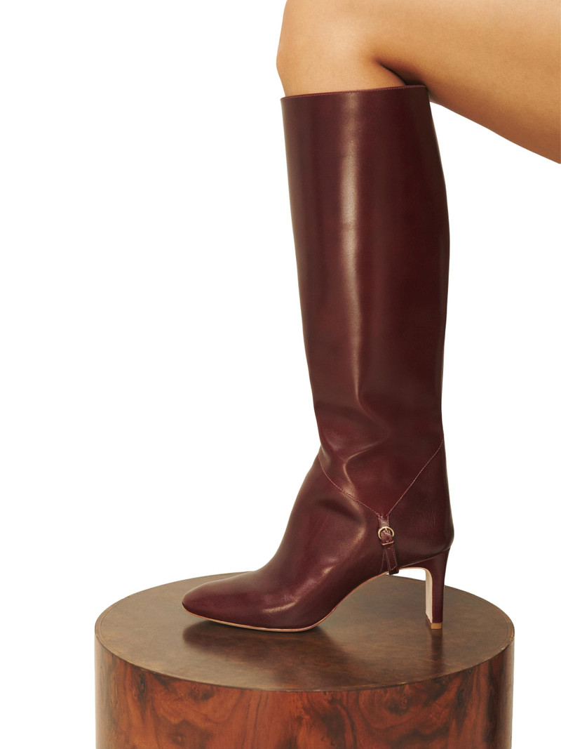 Women's Gaelle 75MM Leather Knee-High Boots - Ruby 7