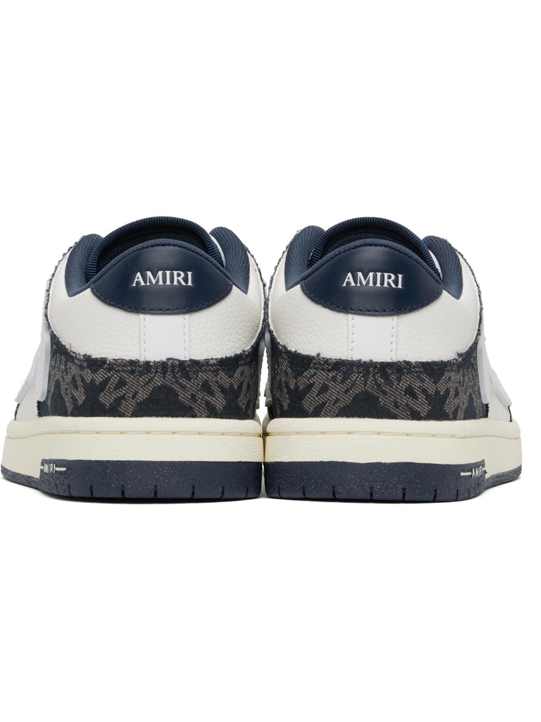 Navy & White MA Quad Skel Top Low Sneakers - 2