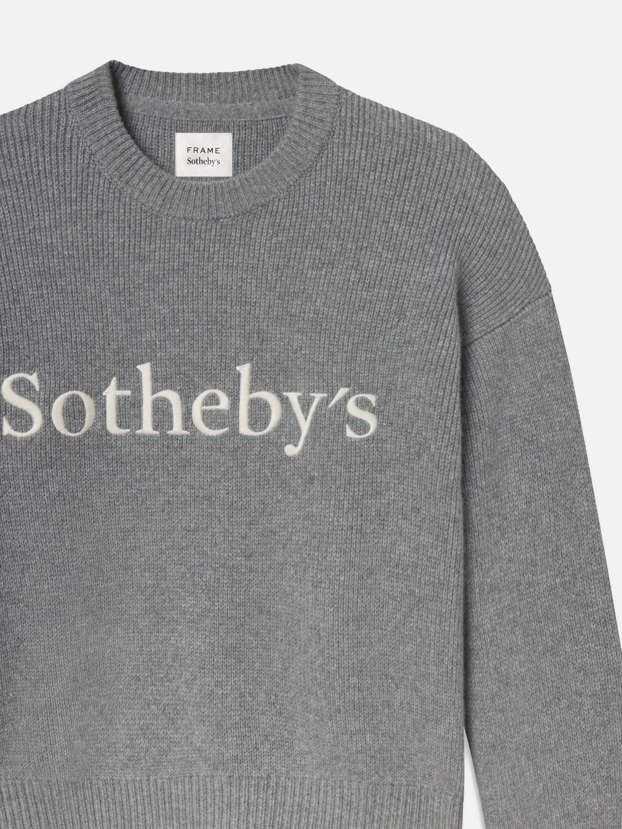 Sotheby's Unisex Cashmere Sweater in Grey Melange - 4
