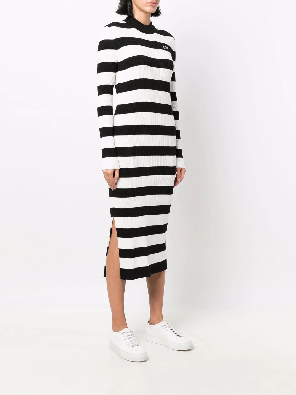 striped long-sleeved dress - 3