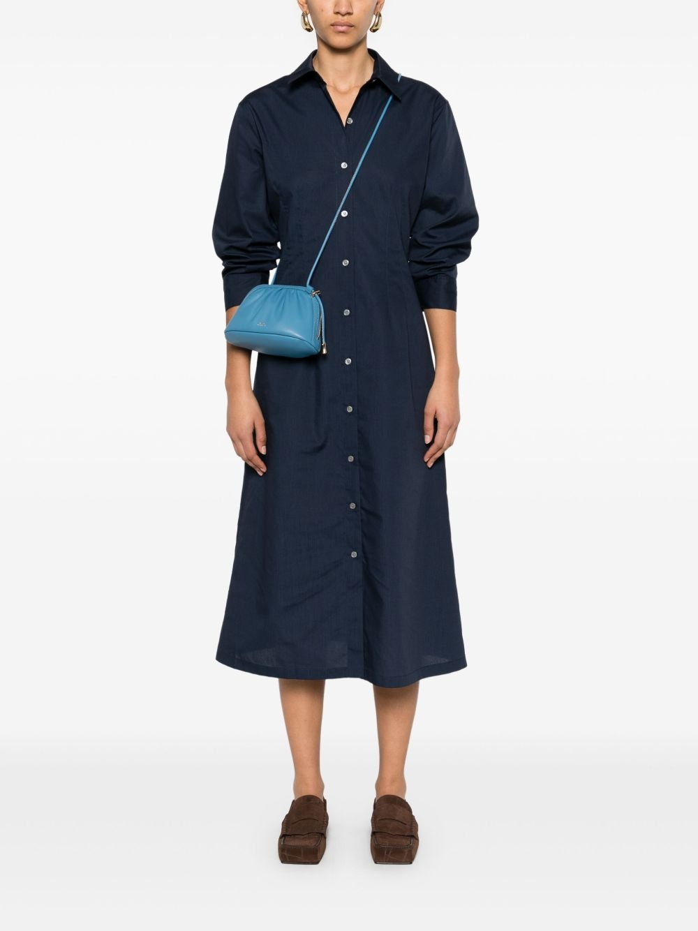 ruched-detail midi dress - 2