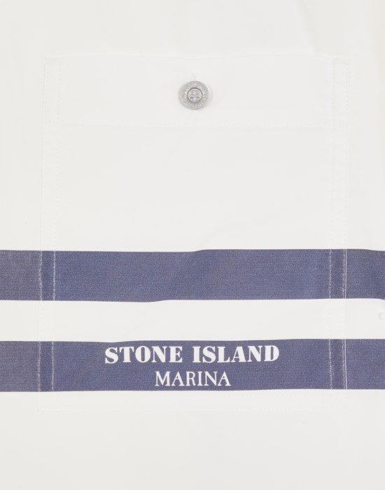 110X3 STONE ISLAND MARINA_PLATED COTTON CANVAS WHITE - 4