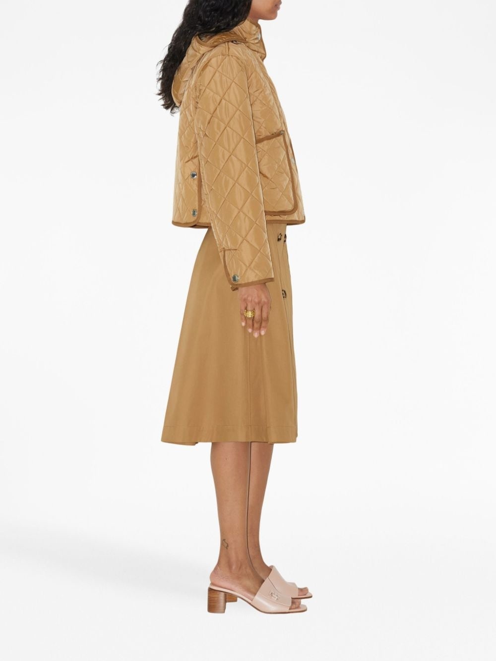 diamond-quilted hooded jacket - 3
