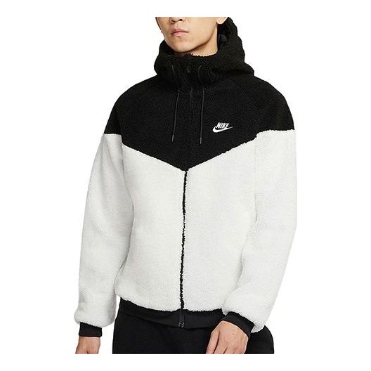 Nike Nike Windrunner lamb s wool Stay Warm Athleisure Casual Sports polar fleece Jacket Creamy White DD03 REVERSIBLE