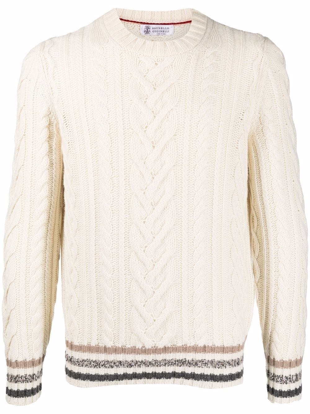 Monili-striped cable-knit jumper - 1