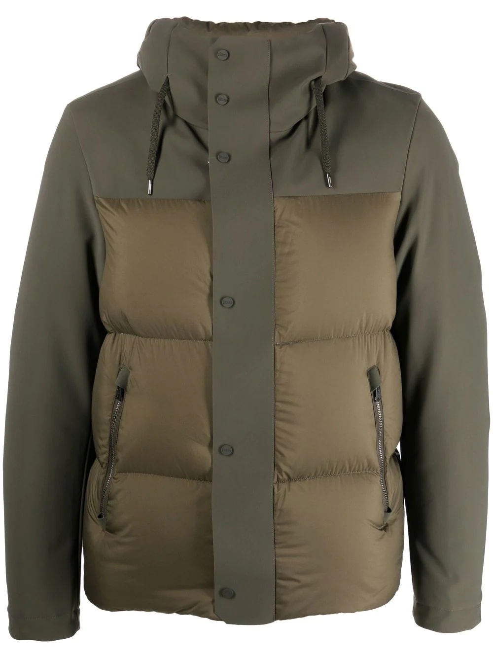 padded-design hooded jacket - 1