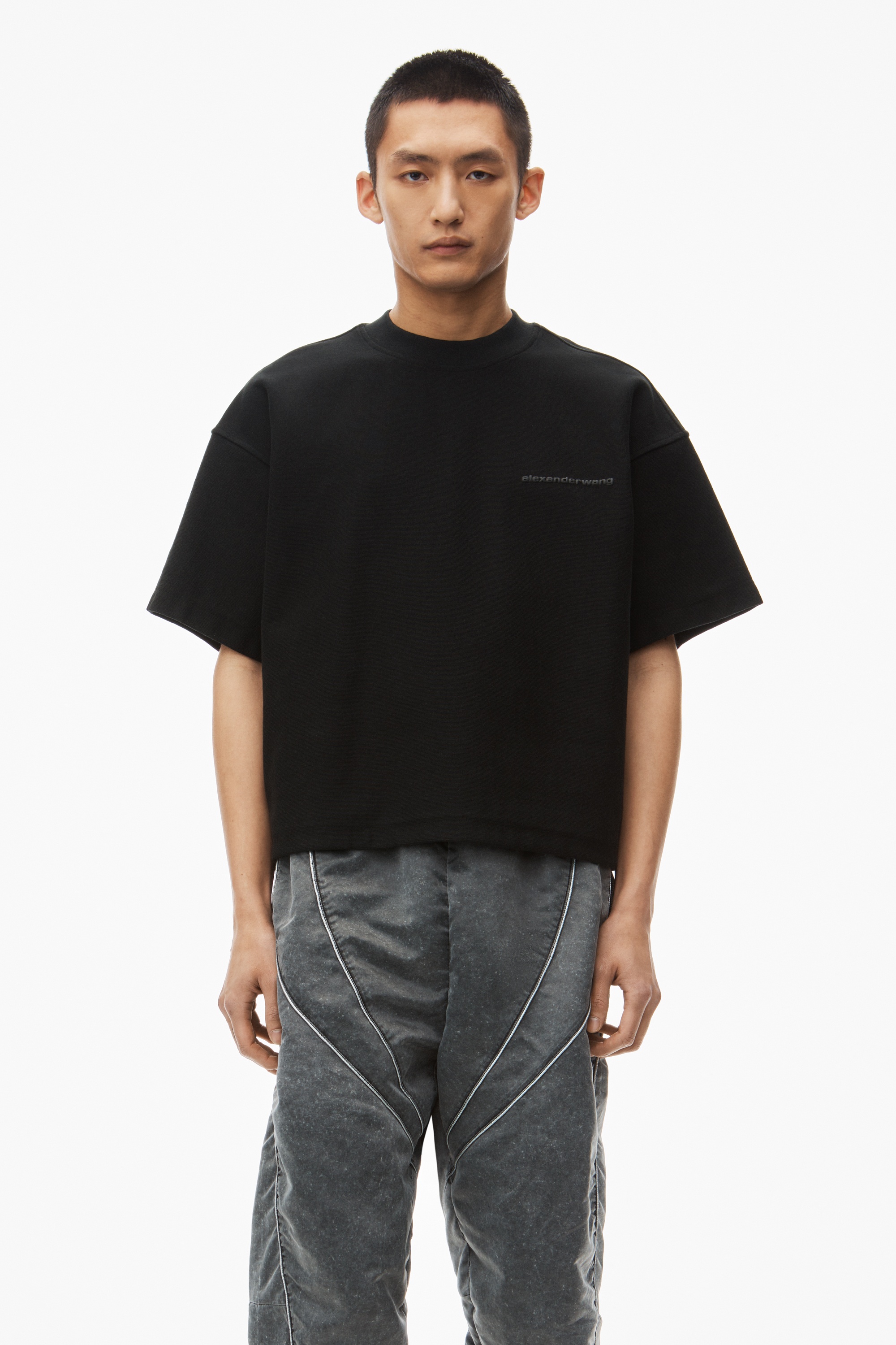 puffed logo oversize tee in cotton - 2