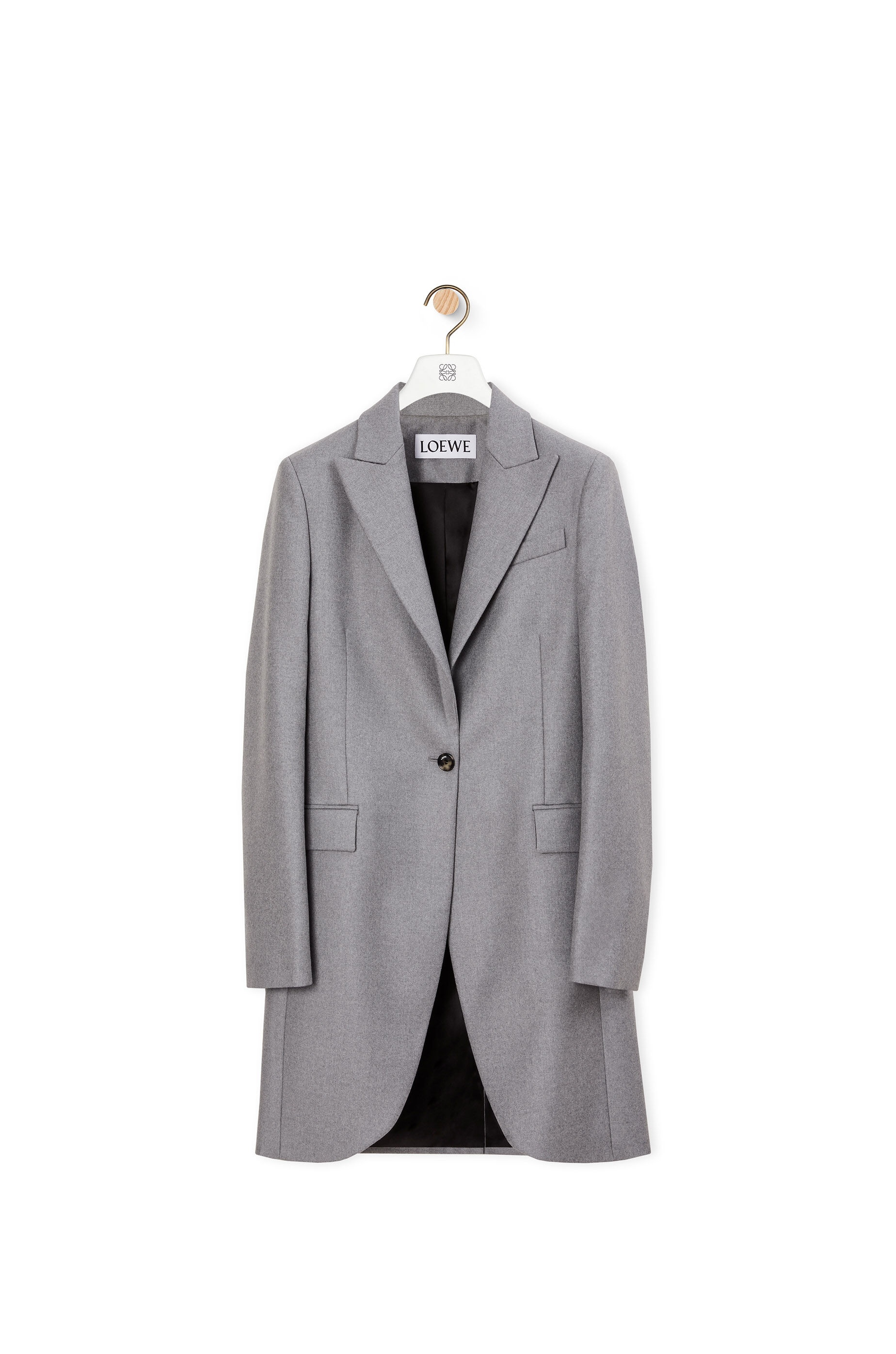 Long tailored jacket in wool - 1