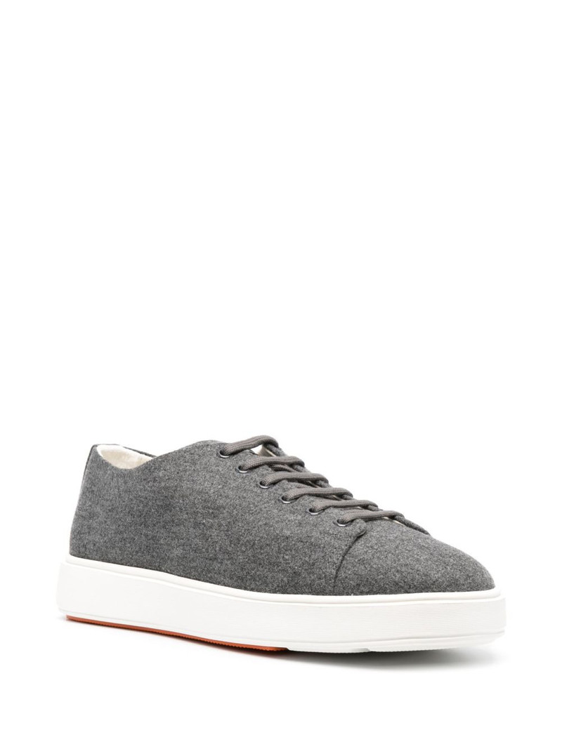 Santoni logo-patch lace-up sneakers outlook