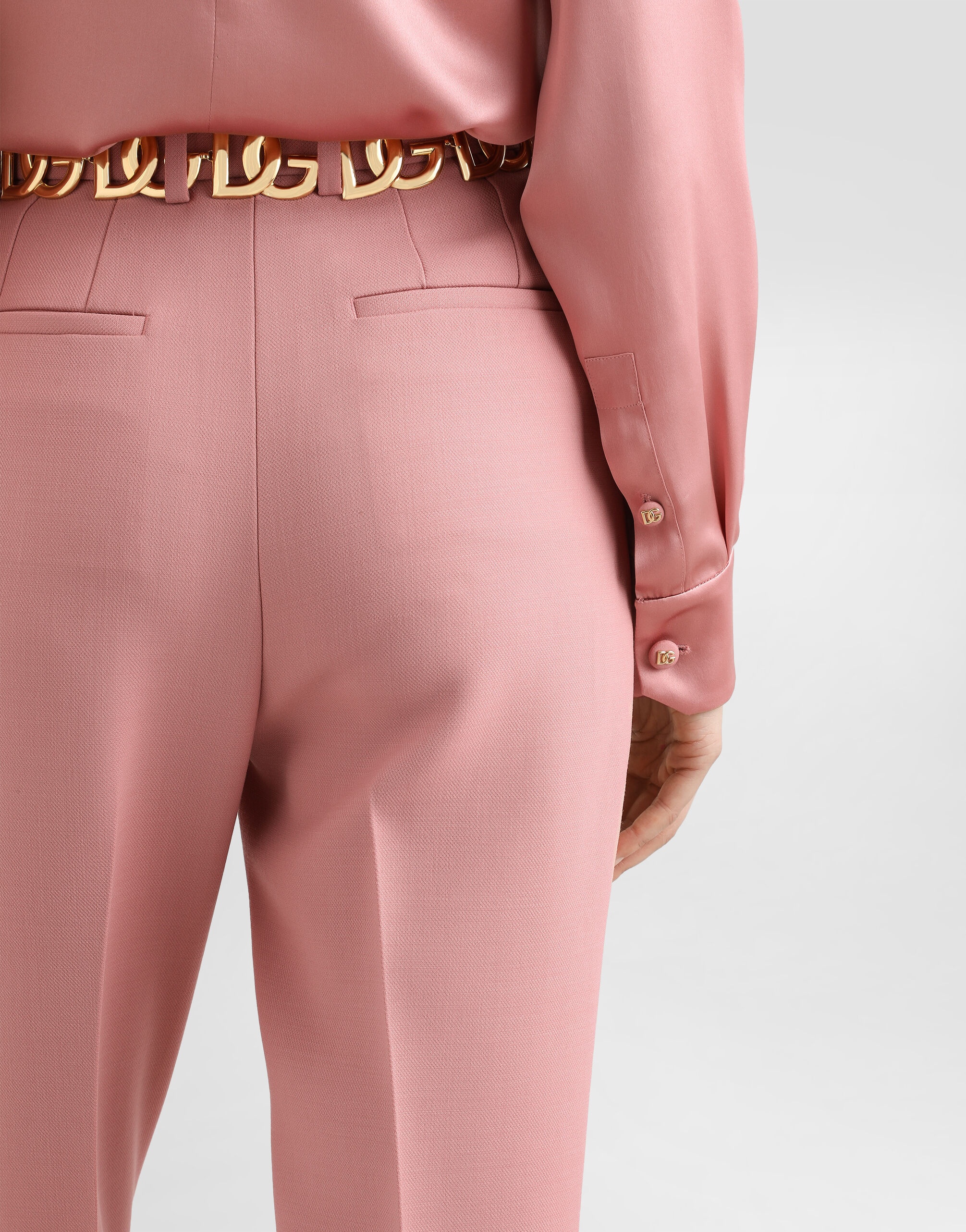 Silk satin blouse with shawl neck - 5