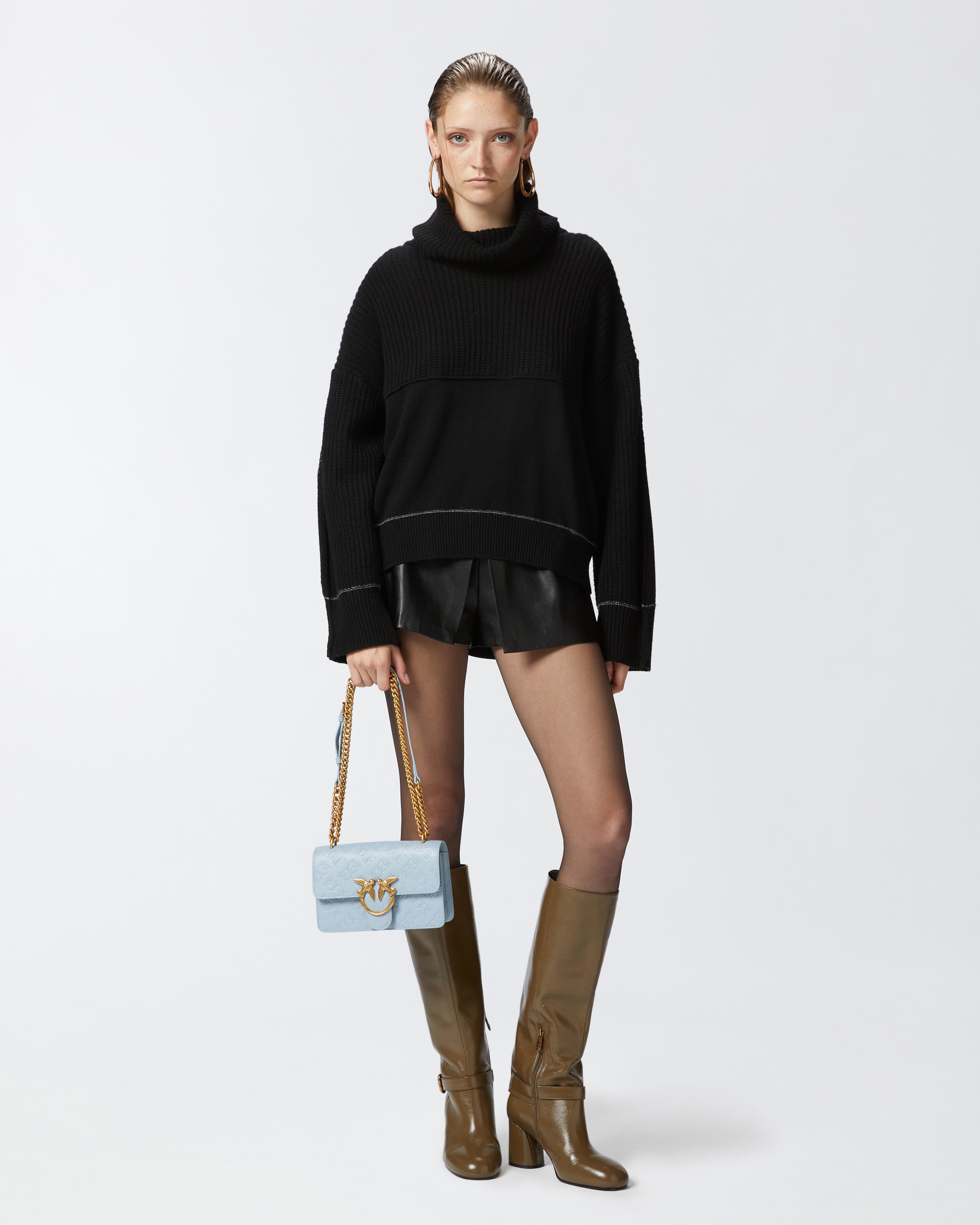 FINE WOOL AND CASHMERE TURTLENECK JUMPER - 3