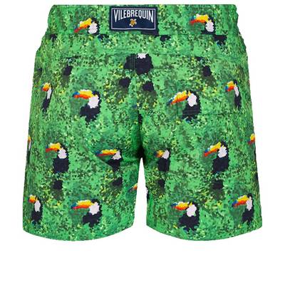 Vilebrequin Men Stretch Short Swim Trunks Flat belt 2005 Toucans outlook