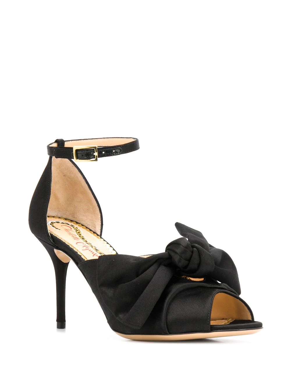 bow front stiletto sandals - 2