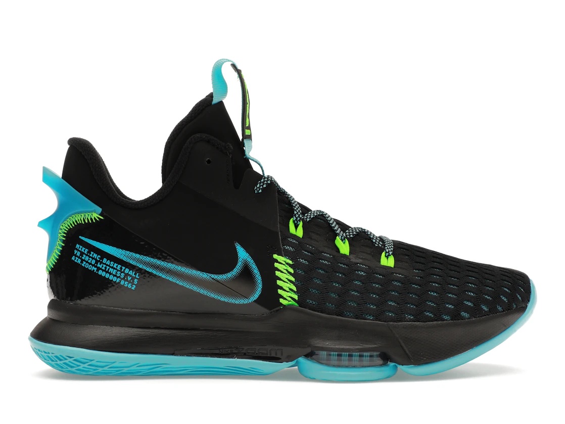 Nike LeBron Witness 5 Black Light Blue Fury - 1