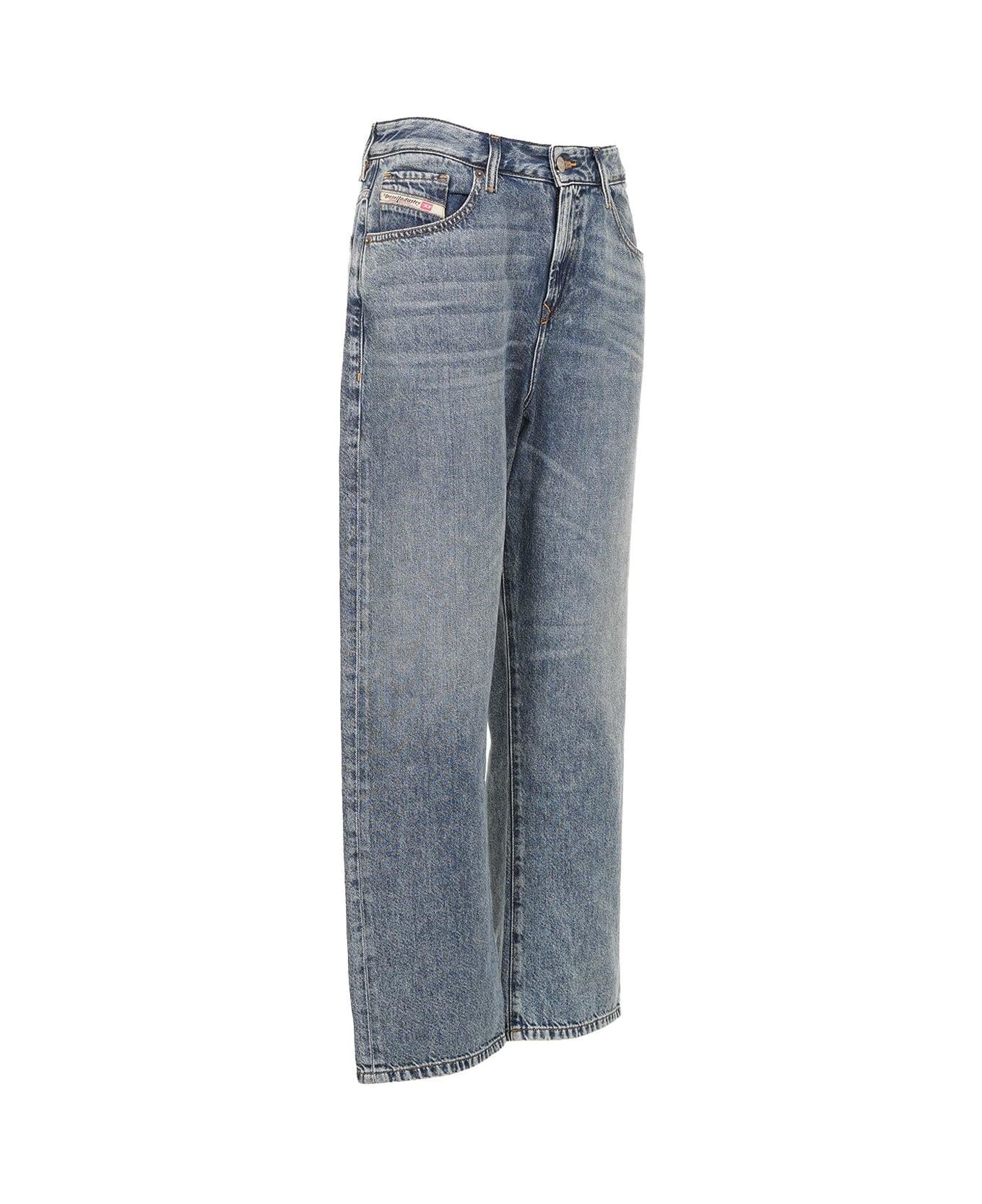 1999 D-reggy Logo-patch Mid-rise Jeans - 3