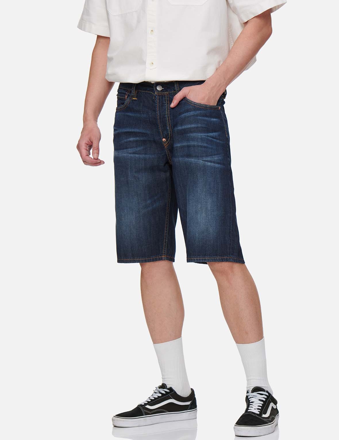 DENIM APPLIQUÉ GODHEAD DENIM SHORTS - 4