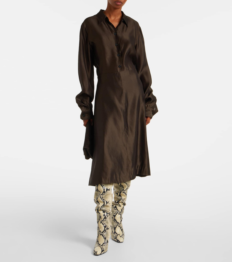 KHAITE Auryn oversized satin shirt outlook