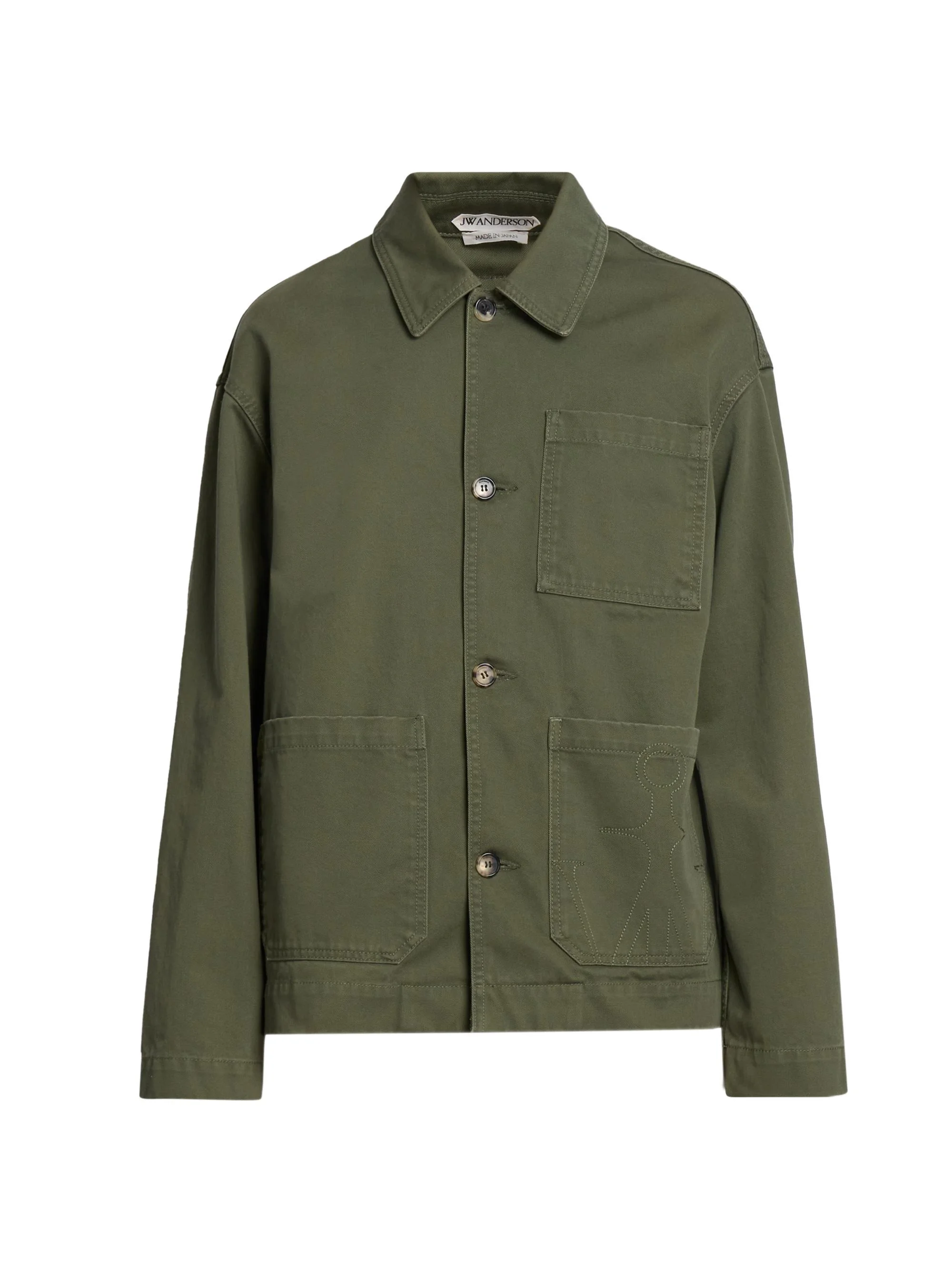 Men's Patch Pocket Cotton Jacket - Washed Green - 1