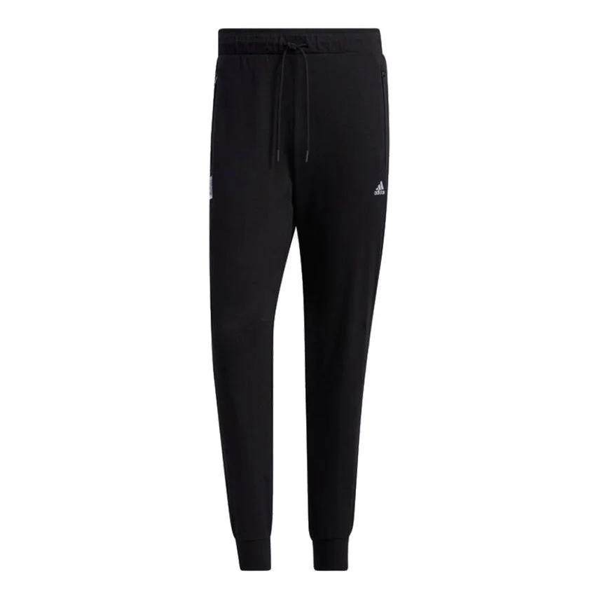 adidas Wj Pnt Ft Series Solid Color Slim Fit Bundle Feet Sports Pants Black GP0860 - 1