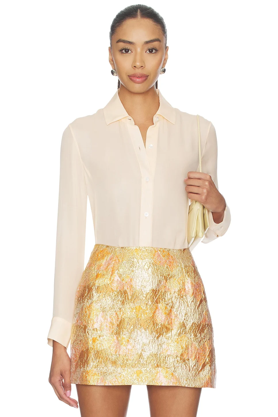 Silk Georgette Button Up Shirt - 1