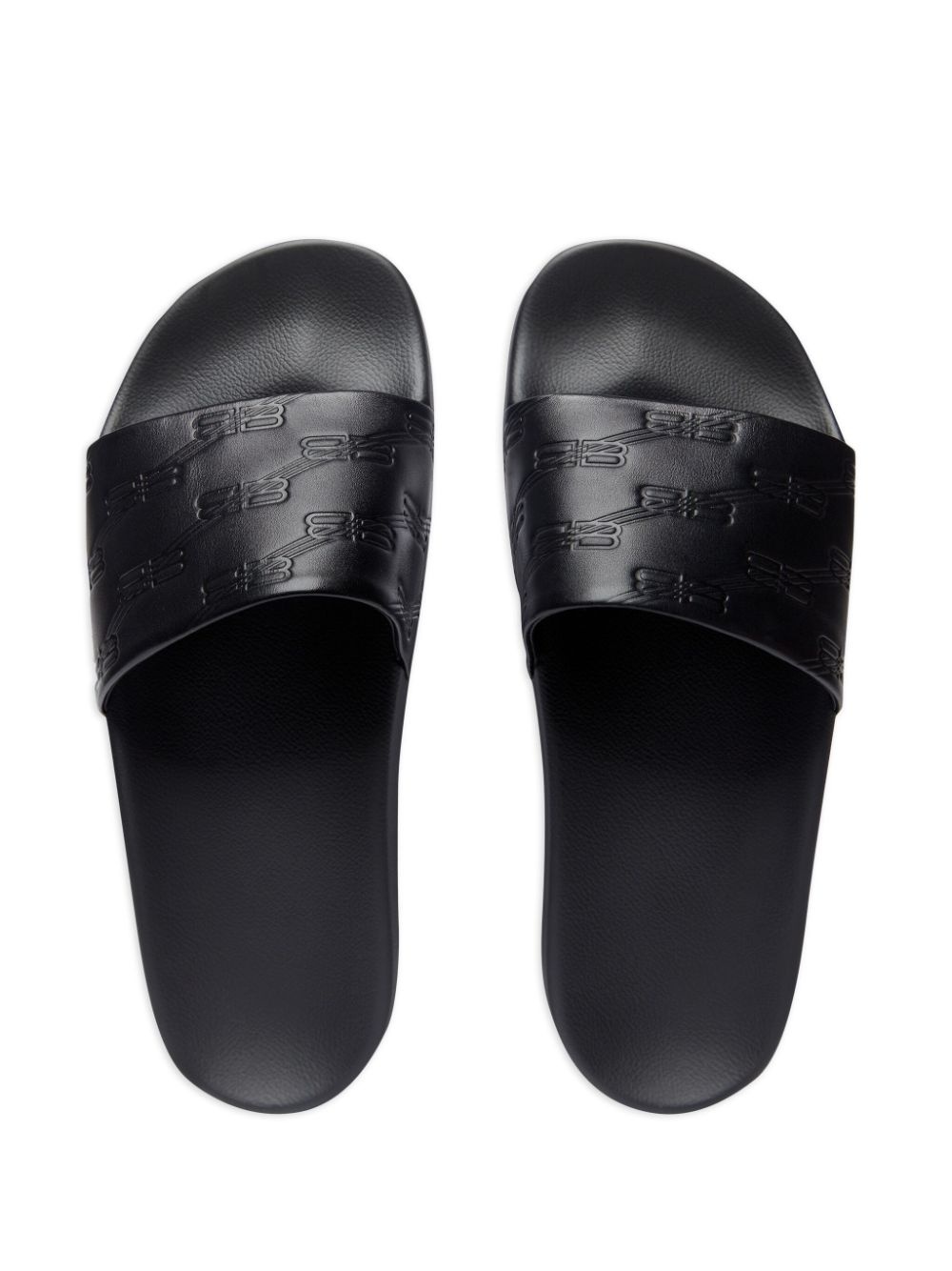 BB-monogram leather pool slides - 4