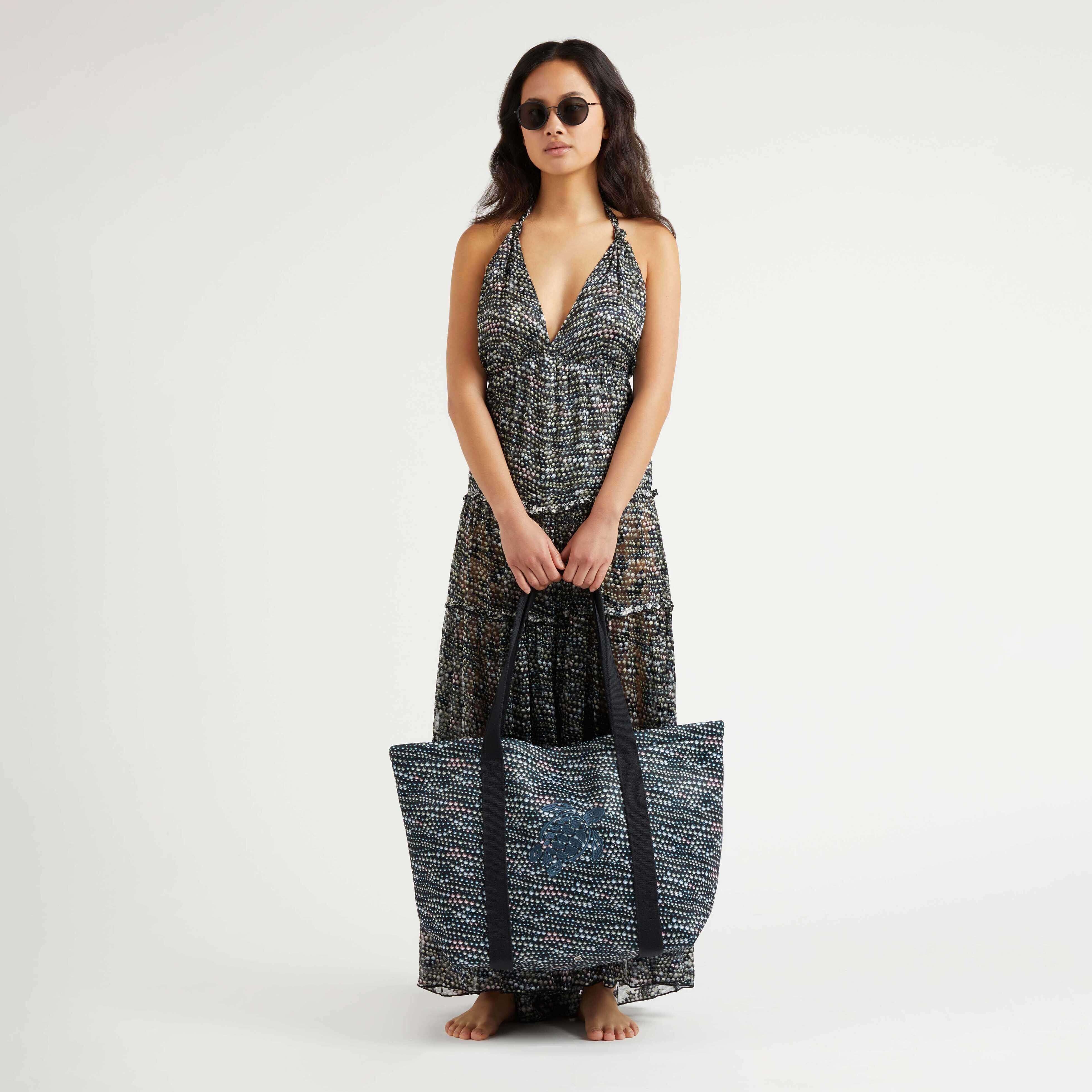 Women Silk Long Backless Dress Pearl - 5