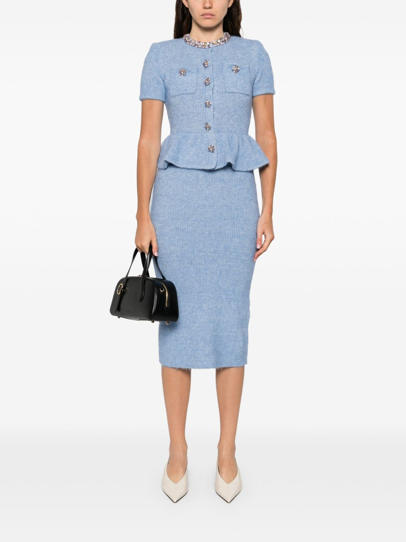 self-portrait peplum knitted midi resses outlook