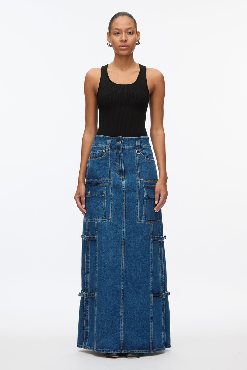 3.1 Phillip Lim Denim Cargo Maxi Skirt outlook