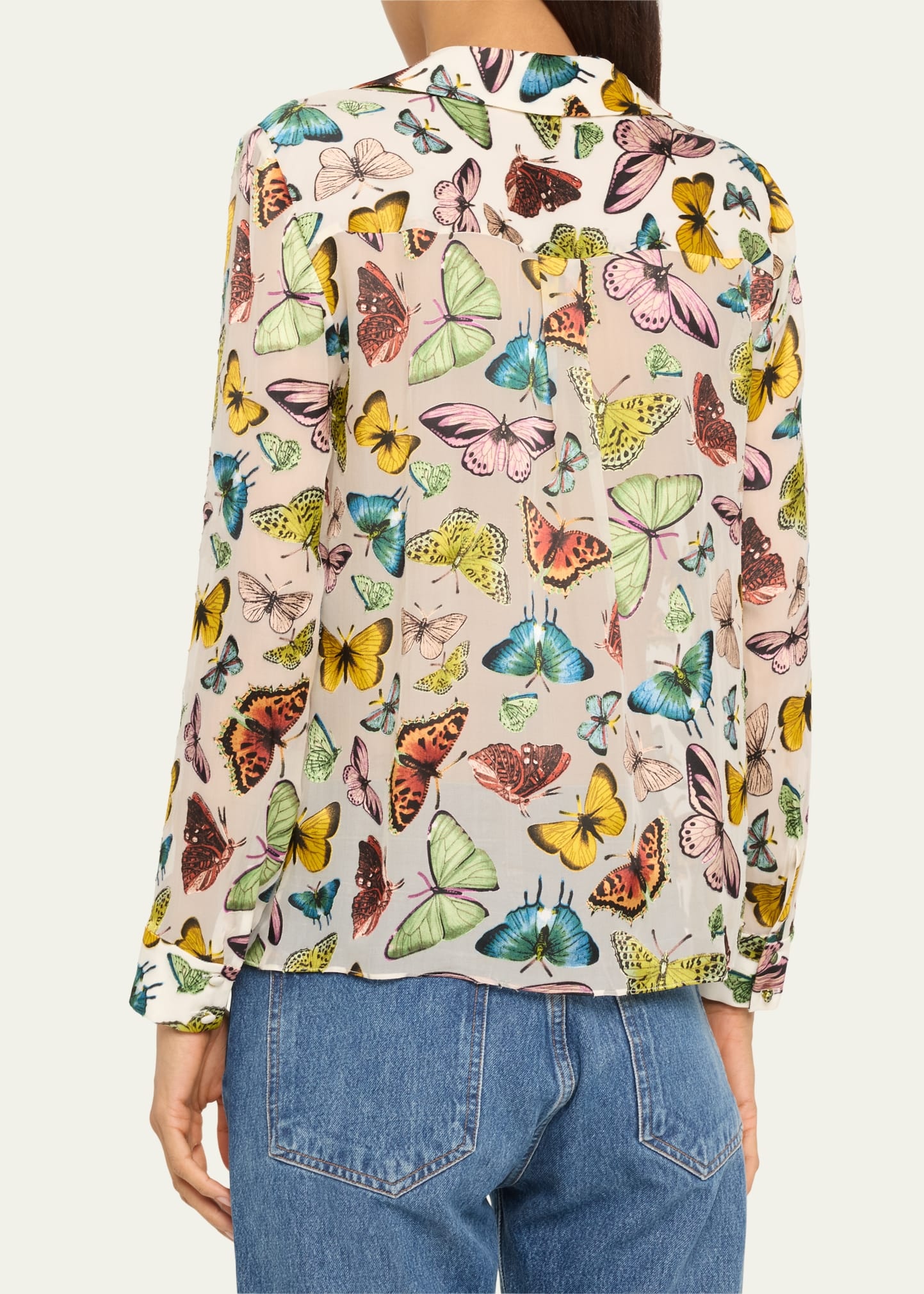 Eloise Boundless Butterfly Button-Front Blouse - 3