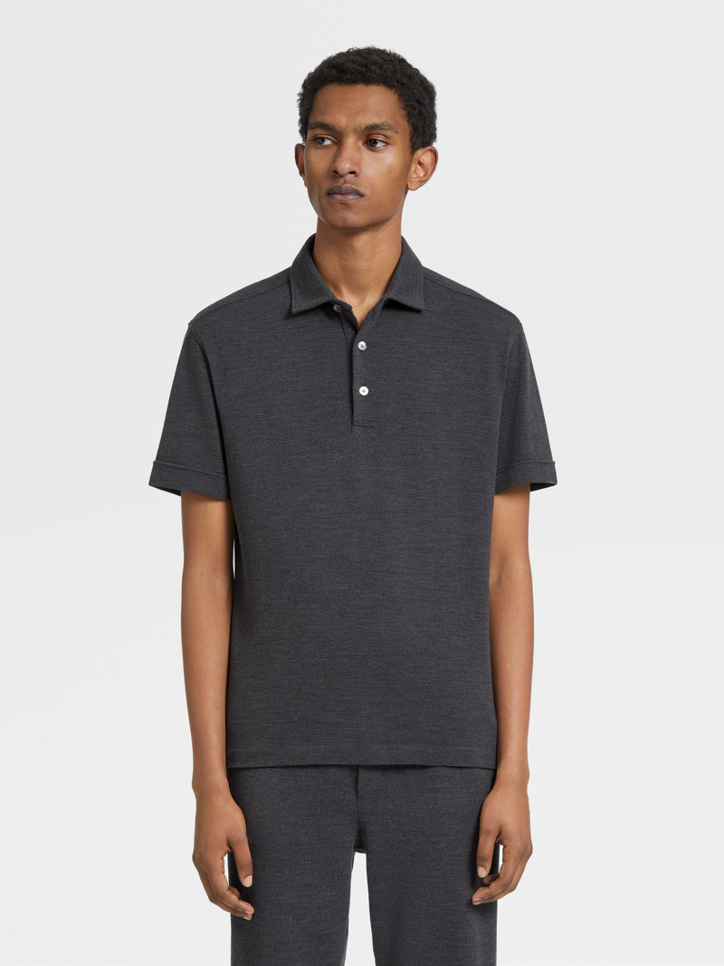 ZEGNA GREY MÉLANGE 12MILMIL12 WOOL POLO SHIRT outlook
