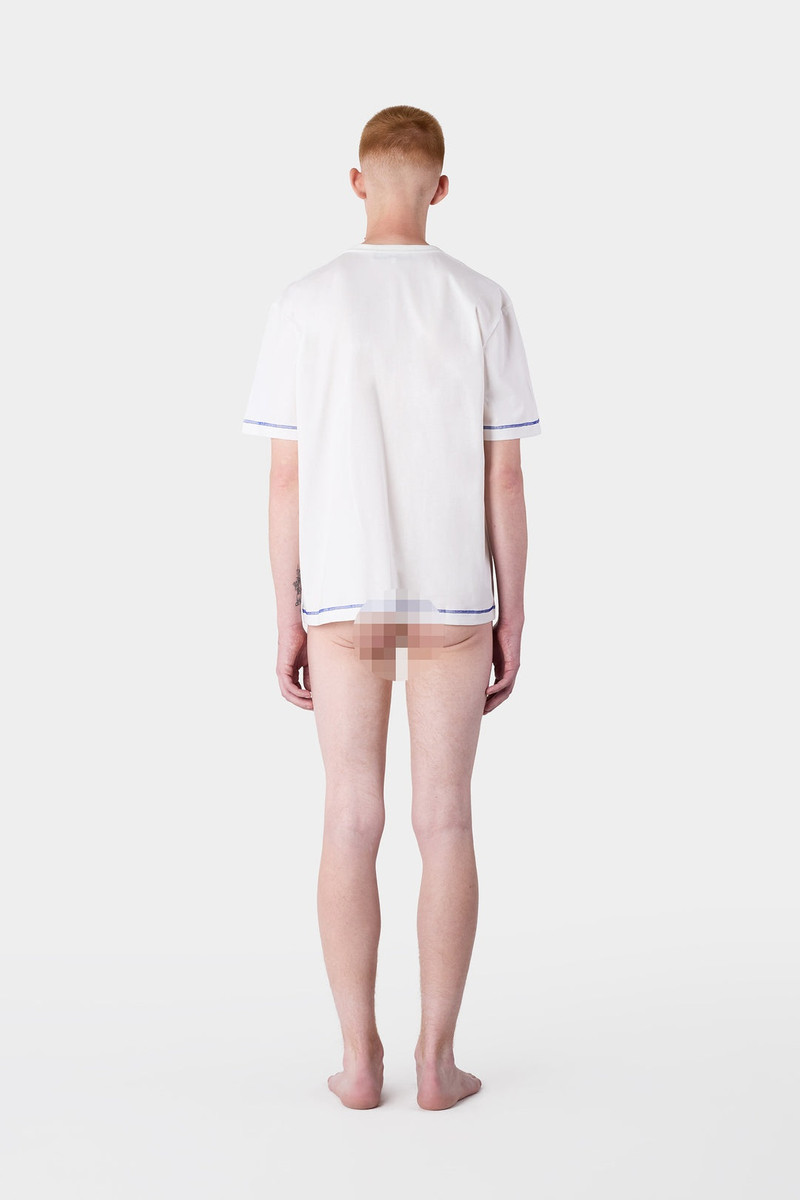 BIG LOGO BOUCLE CLASSIC T-SHIRT / off white & electric blue 7