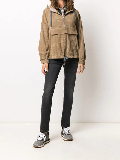 Brunello Cucinelli hooded leather jacket outlook