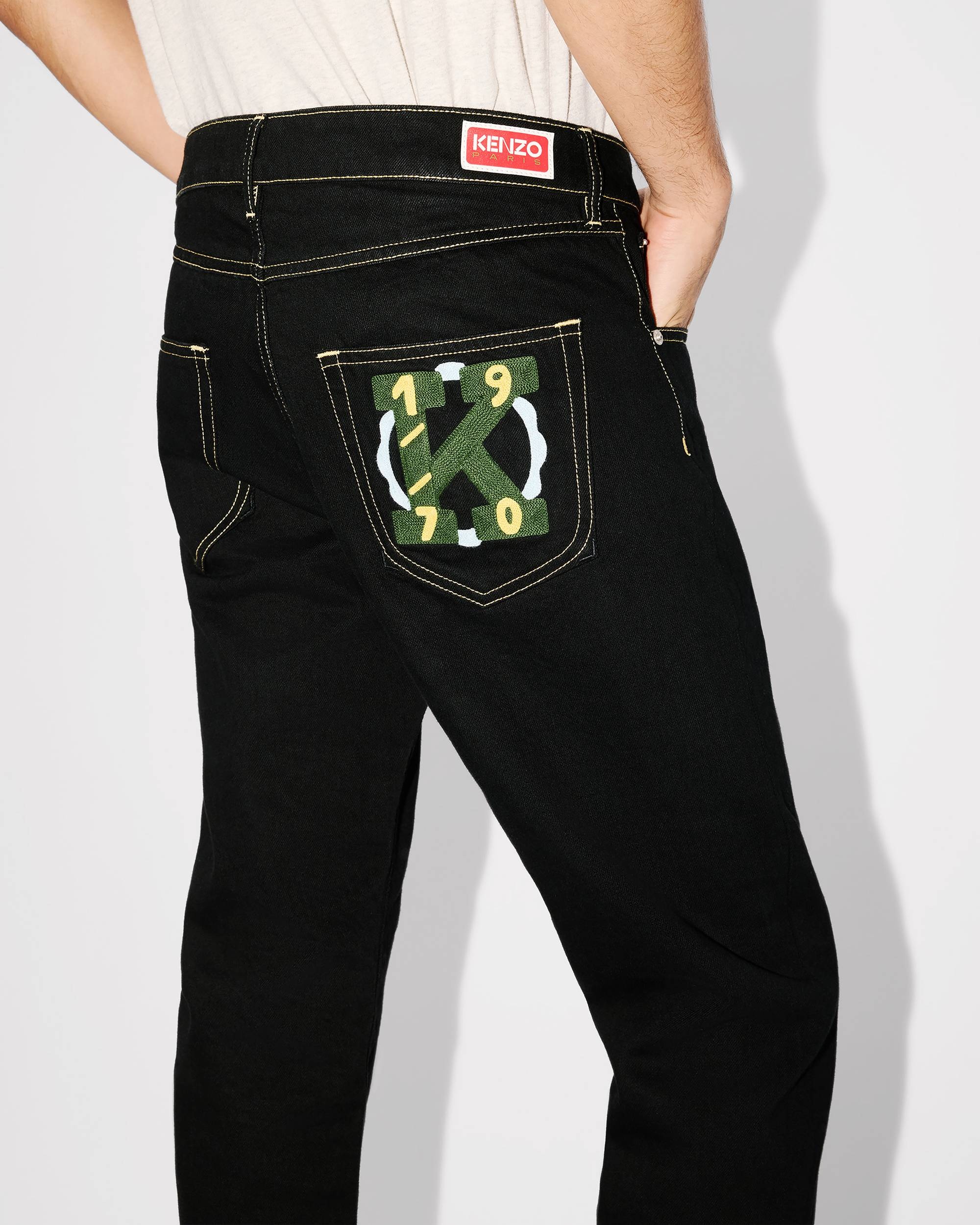 'KENZO Drawn Varsity' embroidered Bara slim-fit jeans - 7