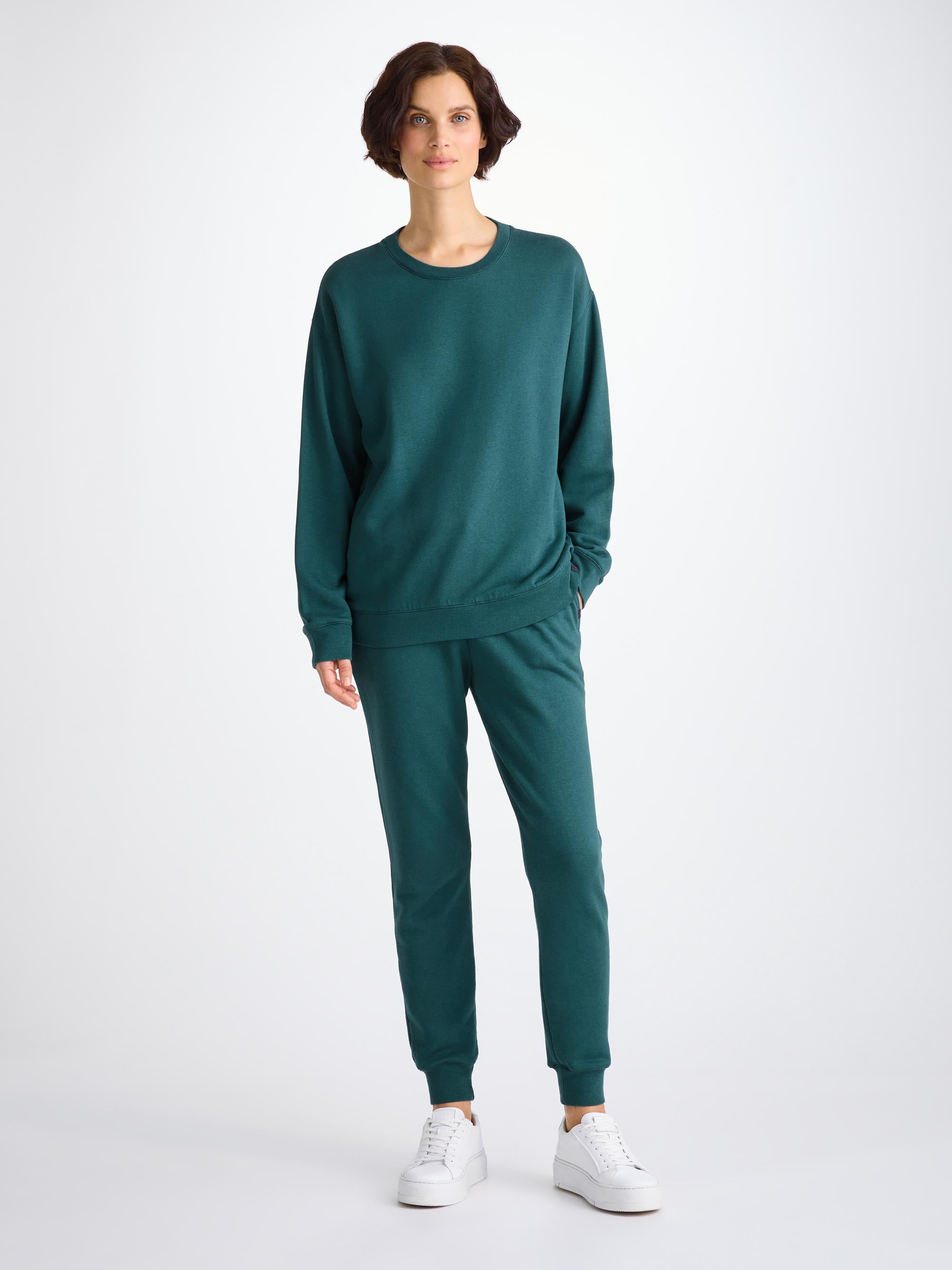 Women's Sweatshirt Quinn Cotton Modal Pine Green - 3