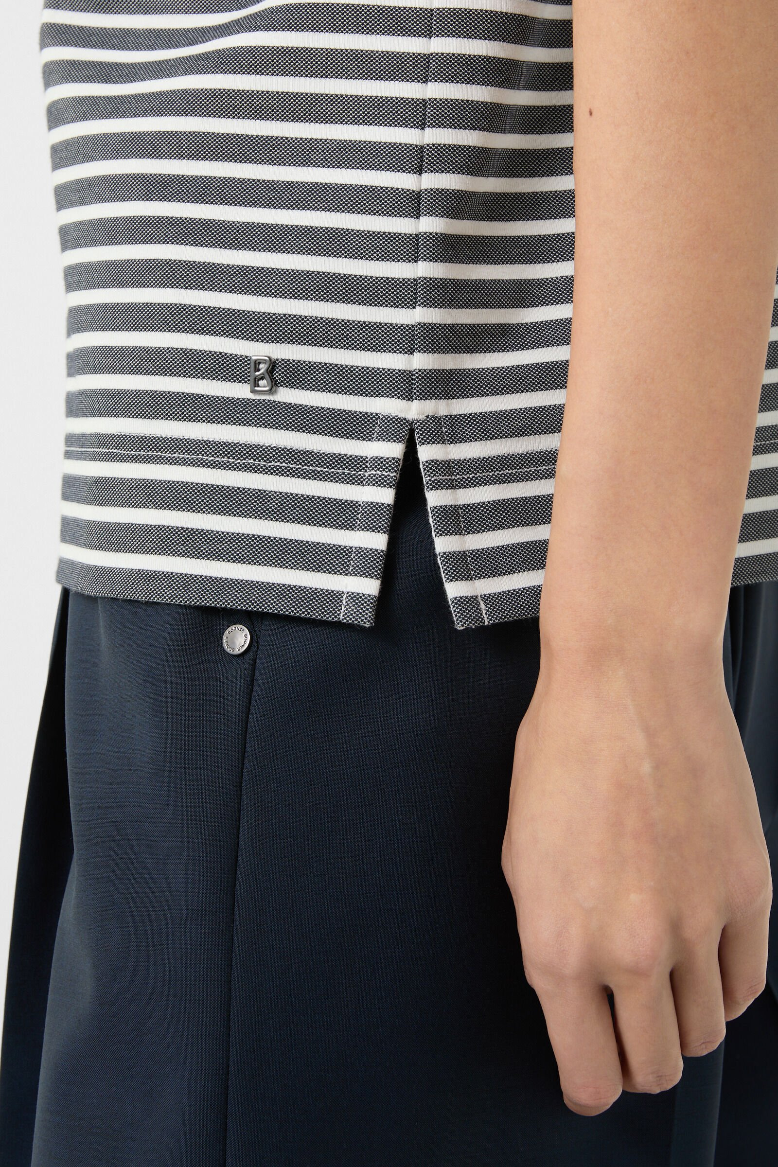 Peony polo shirt in Navy blue/off-white - 5