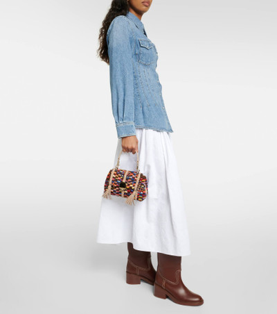 Chloé Penelope Mini leather-trimmed shoulder bag outlook
