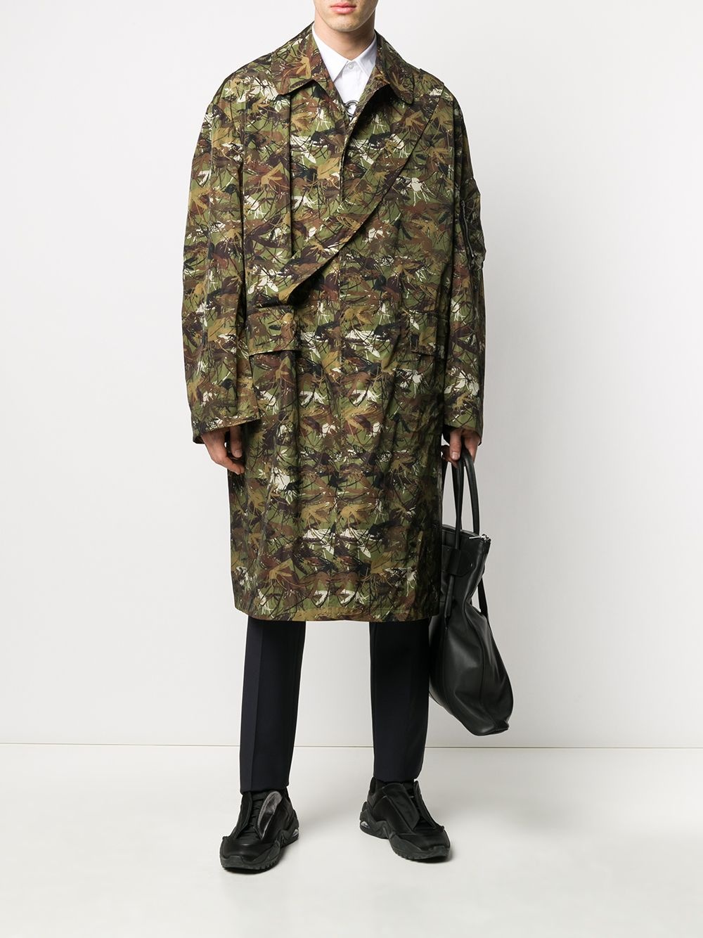 camouflage-print single-breasted coat - 2