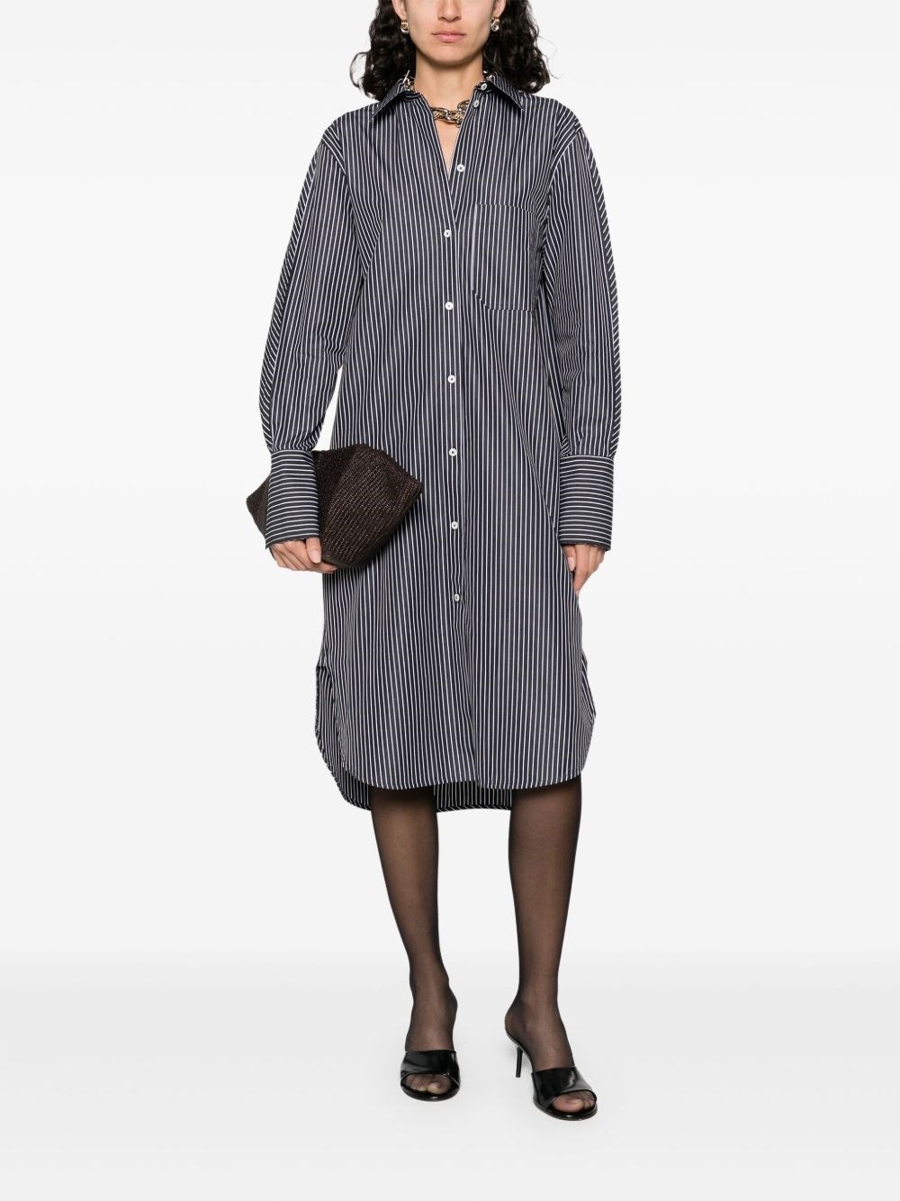 Striped cotton shirtdress - 3