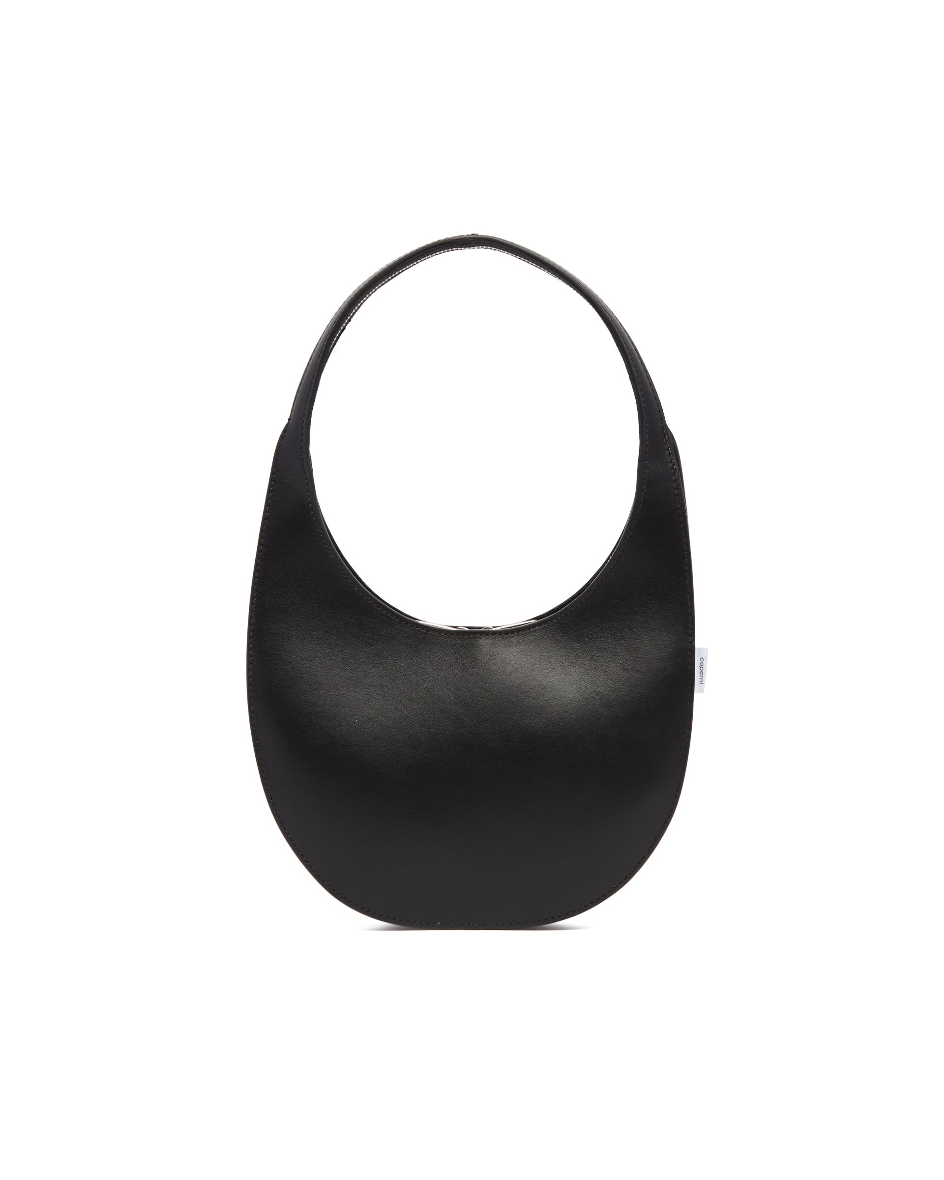 Black Leather Double Swipe Bag - 7