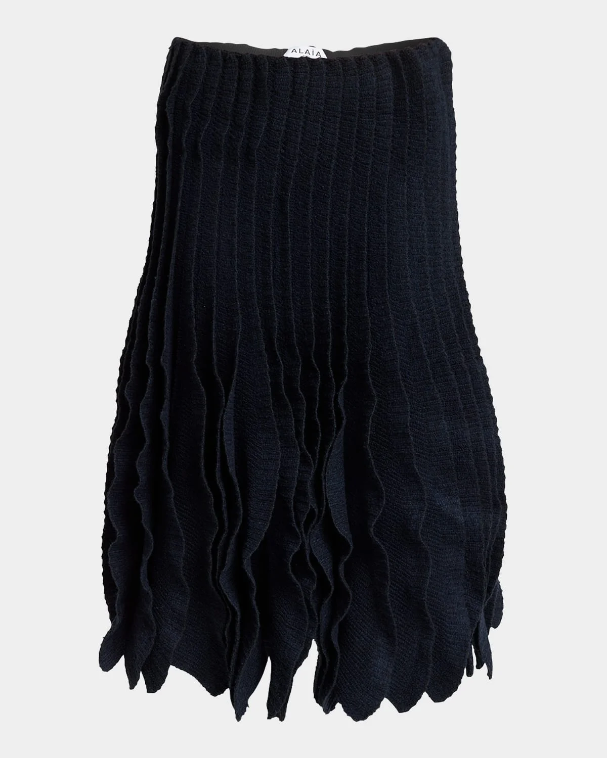 Tweed Knit Frills Skirt - 1