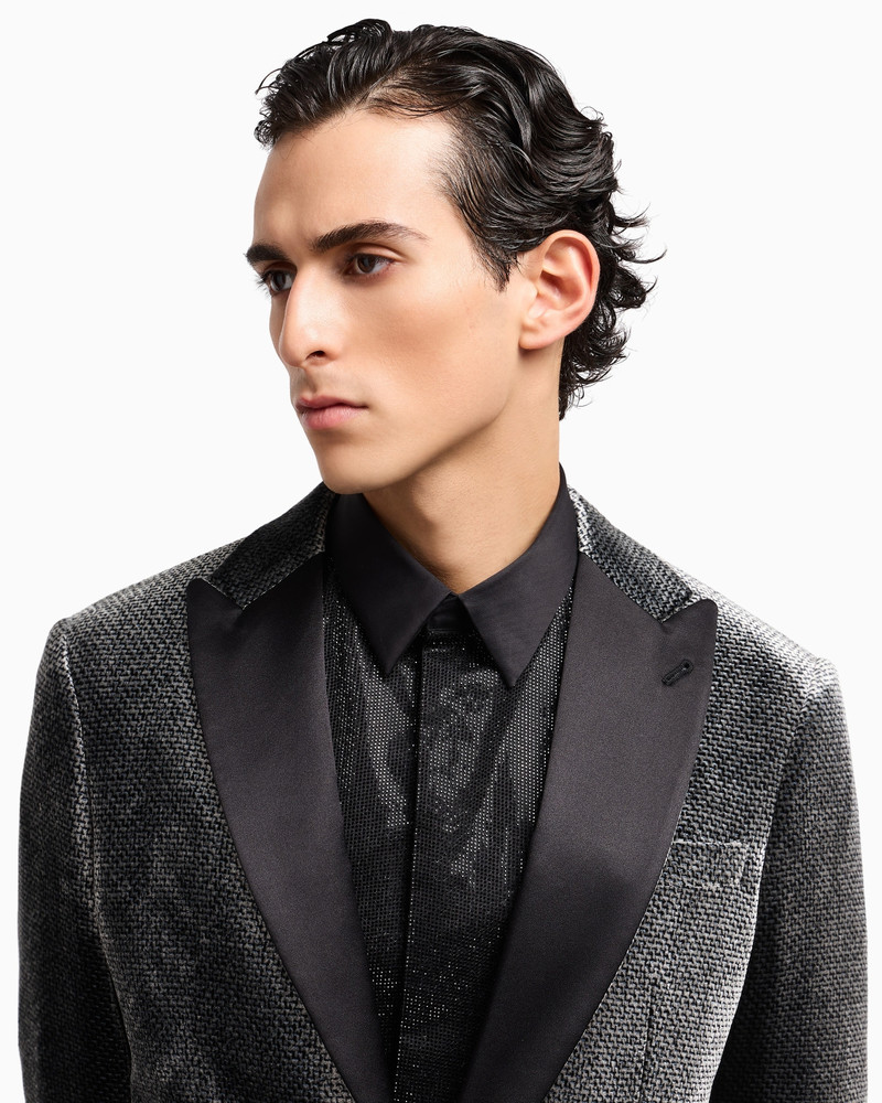 GIORGIO’S SINGLE-BREASTED TUXEDO JACKET IN MICRO DEVORÉ VELVET 5