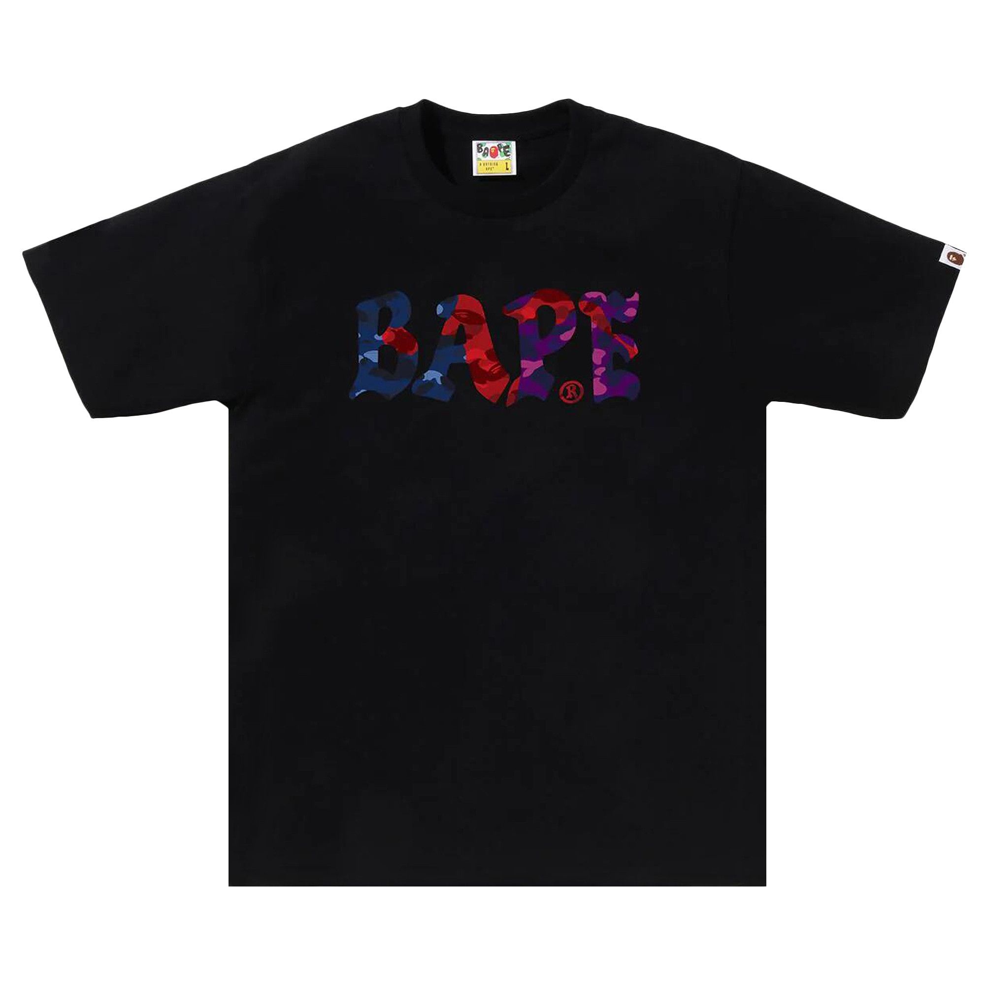 BAPE Color Camo Crazy Logo Tee 'Black' - 1