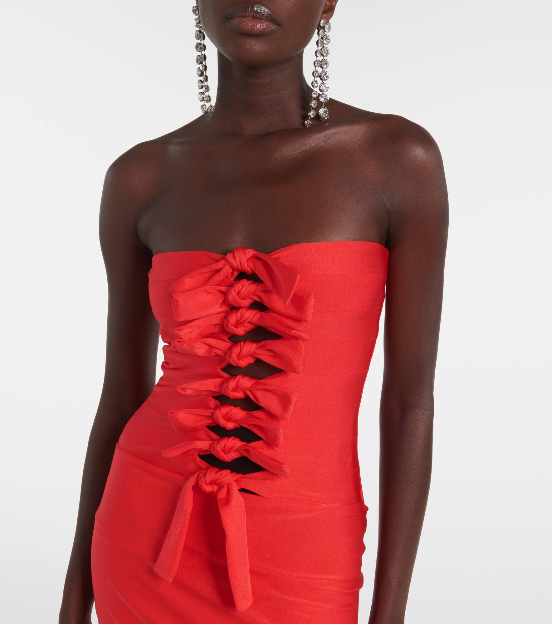 Gala tie-front jersey midi dress - 4