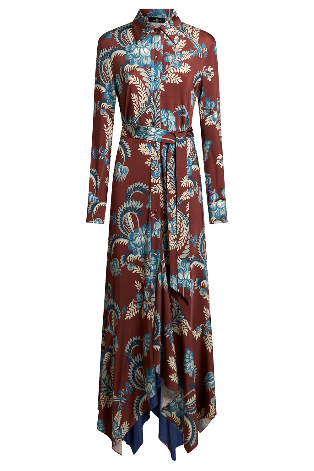 Long Sleeve Printed Shirtdress - 1