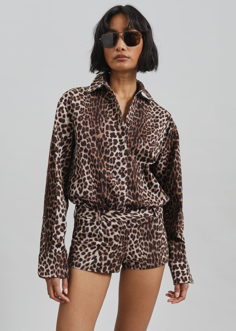 Lui Leopard Print Shirt - Brown 9