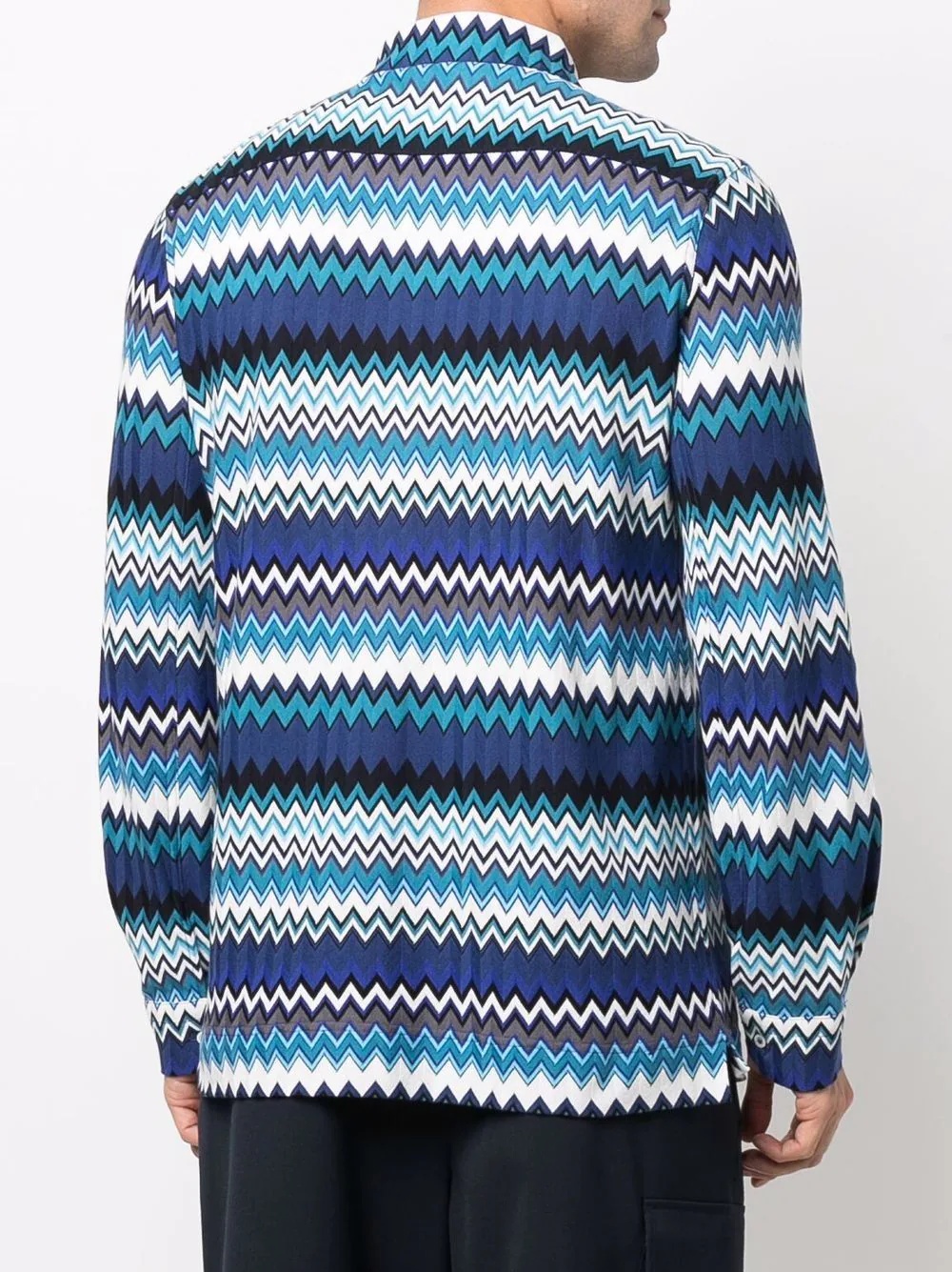 zigzag-pattern long-sleeve shirt - 4